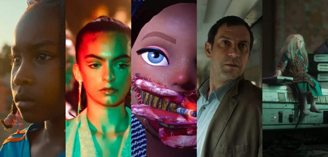 The five short films nominated in the “European Short Film – Prix Vimeo” category, from left to right: “2720” directed by Basil da Cunha, “Clamor” directed by Salomé Da Souza, “The Exploding Girl” directed by Caroline Poggi and Jonathan Vinel, “The Man Who Could Not Remain Silent” directed by Nebojša Slijepčević, and “Wander to Wonder” directed by Nina Gantz. Photo via europeanfilmacademy.org