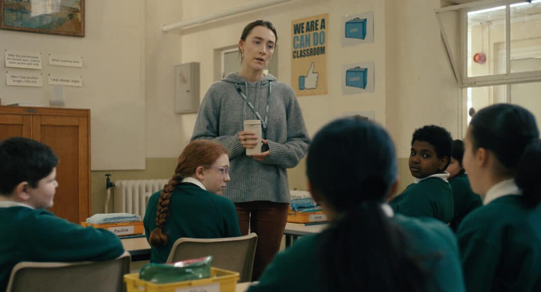 Saoirse Ronan in a scene from “Bad Apples,” directed by Jonatan Etzler